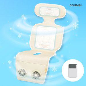 [꿈비] 아이스허그 듀얼팬 쿨시트 2.0 + 보조 배터리(10000mAh )세트