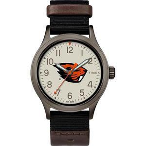 타이맥스 Timex 남성용 Collegiate Pride 40mm 시계 Oregon Beavers 블랙 패스트랩 스트랩 오리건 주 비버