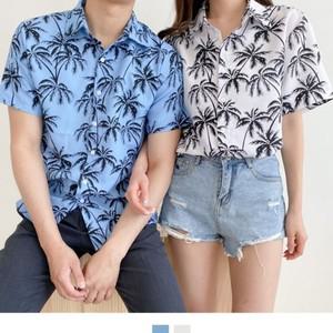 [하프클럽/알티피아]커플시밀러룩 야자수 하와이안셔츠 빅사이즈
