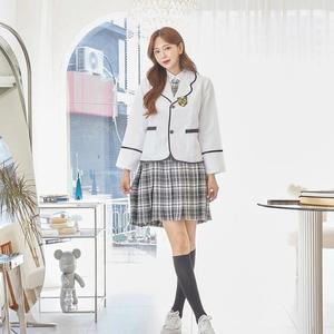 [JHORS11Q_51]교복몰 화이트자켓 그레이체크스커트 졸업