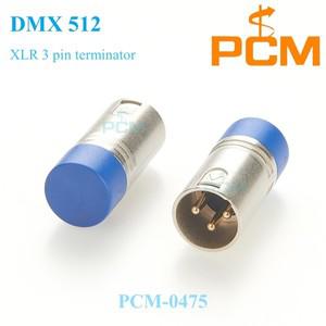 DMX 터미네이터 플러그, 금도금 접점, XLR 3 핀 수 120 옴, 1/8W 터미널 저항기, 광 신호 단자용