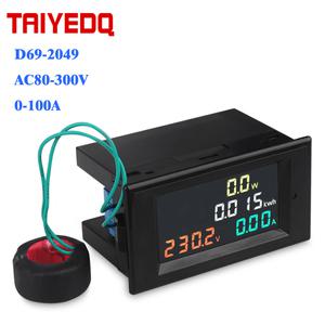 호환 D69-2049 디지털 멀티 미터 100A AC40-300V 전력 에너지 전압계 전류계 분석기 와트 볼트 kwh AC380V