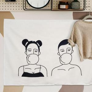 거실 커플 그림 신혼 패브릭포스터 벽장식 S (3mUUU)