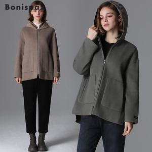 [보니스팍스][보니스팍스(Bonispax)] 캐시미어 핸드메이드 패딩 후드 코트 (택가격 279000원)