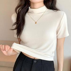 [오노마] ONM 여성 7컬러 부드러운 촉감 슬림 반목 여름 반팔티셔츠