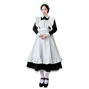 메이드복 할로윈 원피스 긴팔 크리스찬 핀턱 남자친구이벤트 앞치마 후드숄 코스프레