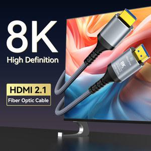 CYANMI 8K 광섬유 HDMI 케이블 10M 32 8피트 15m 50피트 , 48Gbps 고속 HDMI 2 1 케이블 8K 60Hz 4K 120Hz 다이내믹 HDR/eARC/HDCP 2 3, 울트라 HD 방향 HDMI 코드, TV/ /블루레이와 호환