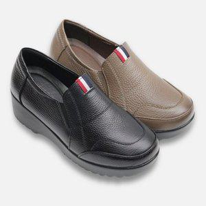 디브 여성 키높이 가죽 슬립온 로퍼 단화 6cm