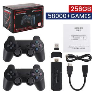 X2 플러스 게임 스틱 4K HD 비디오 콘솔 N64/PSP/PS1/GBA 용 2.4G 이중 무선 컨트롤러