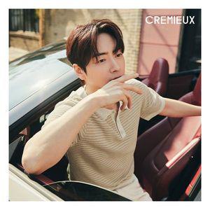 다니엘크레뮤 25SS 린넨 블렌디드 스트라이프 카라 니트681492