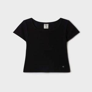 WHO.A.U 후아유 [캘리걸]Ribbed Square Neck T-shirt / WHRAF2522F 563668