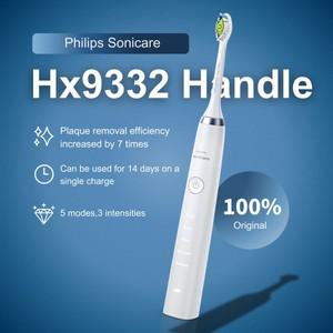 필립스 소닉케어 다이아몬드 클린 HX9332 전동 칫솔 손잡이, 원래 포장 없음, W 브러시 헤드 장착