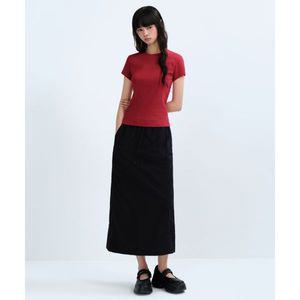 무신사 스탠다드 MUSINSA ANDAR D WOMAN 우먼즈 나일론 밴딩 롱 스커트 블랙 MWEKS201-BK 121271
