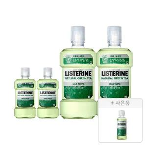 리스테린액 내추럴 그린티 마일드 750ml, 2개 +250ml, 2개 + 증정(100ml, 1개)