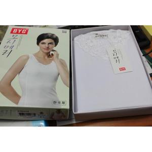 1 장 갱수네 BYC 모 여런닝 백색 모시 레이스 시원 여성 COOL 모시메리 모시런닝 비와이씨 난닝구 민소매