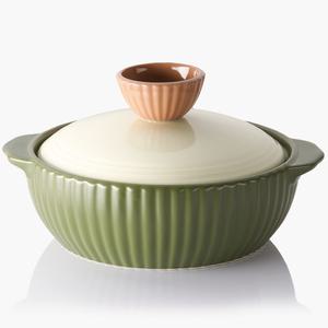 네오플램 무균열 무흡수 뚝배기 밸리 올리브 22cm 내열냄비