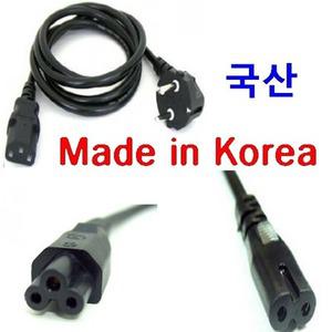 국산 전원 파워케이블 1.5m 2m 3m 5m 10m  ㄱ자형 일자형  2구 8자코드 3구코드 노트북케이블