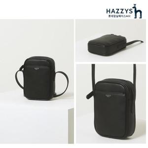[롯데백화점]헤지스ACC [인기신상] HJWA2F892BK_블랙 로고배색 가죽 지퍼 미니크로스백