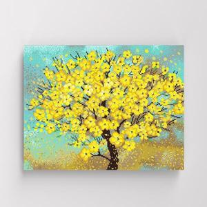 아트박스/아이러브페인팅 DIY캔버스형 보석십자수 40x50cm 행운의 노란꽃나무