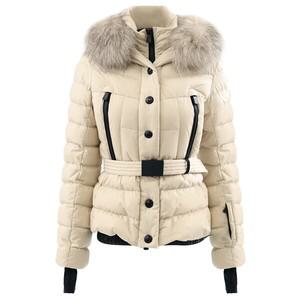 22FW 1A00053 5399E 21E 비벌리 여성 퍼 후드 패딩 자켓 샌드 베이지