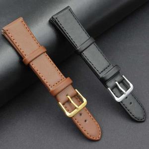 [호환용] 가죽시계줄 스트랩 교체 시계줄 시계 스트랩 남성 및 여성 PU 가죽 밴 블랙 브라운 12mm 14mm 16m