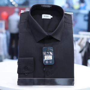 STCO 세이브존04 블랙 슬림핏 모달스판 셔츠  1DS24504