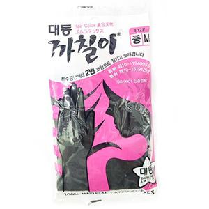 대동 까칠이 천연 라텍스장갑 미용장갑 블랙 중(M)