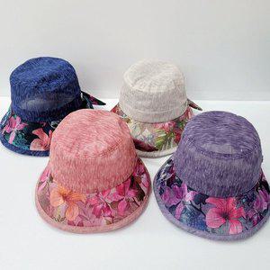 [기타]꽃 리본 벙거지 4color/엄마 중년 여성 할머니 시원한 여름 와이어 챙모자