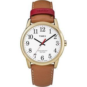 타이맥스 Timex 남성용 이지 리더 38mm 가죽 스트랩 시계