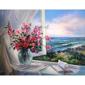 [RGL54N78]창가 너머로 캔버스 보석십자수 40x50 보석비즈