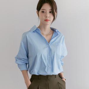 [시크라인] 로건 원포켓 절개라인 카라 루즈핏 셔츠 봄,가을 데일리룩 레글런 하객룩 오피스룩 격식룩 데이트룩