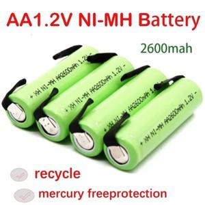 12V AA 충전식 배터리 2600mah NIMH 셀 그린 하우징 납땜 탭 태양광 비상등 12V 배터리