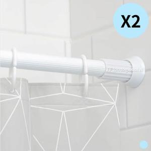 샤바스 샤워 욕조 커튼 가리개 부스 봉 2개 화이트