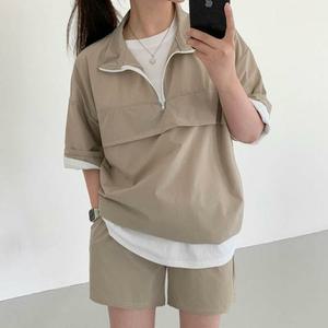 [오노마] ONM 여성 반팔 반집업 아노락 세트 캠핑 트레이닝세트