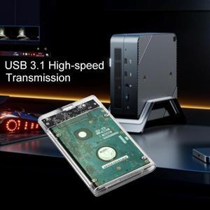 USB 30 MicroB 투명 외장 저장 케이스 SATA 5Gbps HDD SSD 하드 드라이브 인클로저 지지대 UASP PC 노트북