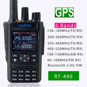 Radtel RT 490 GPS 블루투스 앱 아마추어 햄 양방향 라디오 256CH 에어 밴드 워키토키 USB C VOX SOS LCD 스캐너 항공