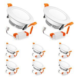 3인치 LED 오목 조명 조광 다운라이트, 5W(40W 할로겐 등가), 3000K 웜 화이트, CRI80, 천장 조명(LED 드라이버 포함) (8팩)