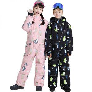 남자 여자 스키복 남성 여성 보드복 세트 아기 겨울 Snowsuits 소년 소녀 한 조각 스키 정장 어린이 만화