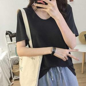 [오노마] ONM U넥 루즈핏 반팔 티셔츠 앞뒤 언발기장 옆트임 데일리