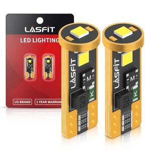 번호판 전구용 LASFIT 194 LED 전구 화이트 브라이트, T10 168 캔버스 오류 없음, 돔 지도 트렁크 화물등용 400LM 6000K 192 2825 W5W 전구(2팩)