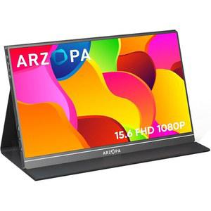 ARZOPA 휴대용 모니터, 15.6인치 1080P FHD 노트북 모니터 USB C HDMI 컴퓨터 디스플레이 HDR 아이 케어 외부 화면, MAC 휴대폰 XBOX 호환용 스위치 PS5 S1 테이블용 스마트 커버 포함