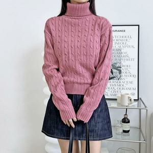 [오노마] ONM 여성 6컬러 캐주얼 클래식 꽈배기 목폴라 니트 스웨터