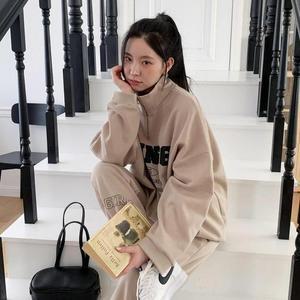 여성 반집업 블링 긴팔 밴딩팬츠 기모 세트