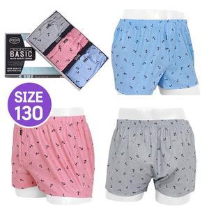 빅사이즈 3매입 size130 사각트렁크 국내제작