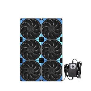 120mmx6 720mm 조절식 컴퓨터 PC 통풍구 팬 3V-12V 속도 컨트롤러 유연한 배열 캐비닛 랙 공간 창문 벽면 서버 마이닝 리그 치킨 쿱 배기 냉각 장치