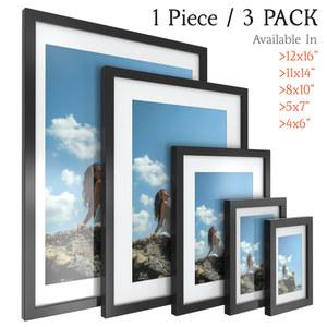 액자 3pcs 무광택 검은 갤러리 단일 12x16 11x14 8x10 5x7 4x6 인치 벽걸이 사진 프레임 사용 가능