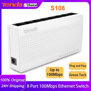 Tenda S108 포트 10/100M 고속 네트워크 8포트 이더넷 스위치 데스크탑 100Mbps Lan 허브 지원 MDI/MDIX 플