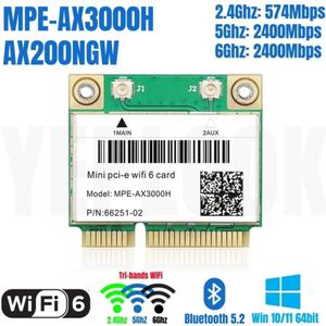인텔 AX200HMW 미니 PCIe 네트워크 카드용 와이파이 원격 제어 6 MPE-AX3000H 2x 2400Mbps 574Mbps 트라이
