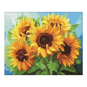 듀얼라이프 DIY 보석십자수 큐빅페인팅 캔버스형 화려한 해바라기 40x50
