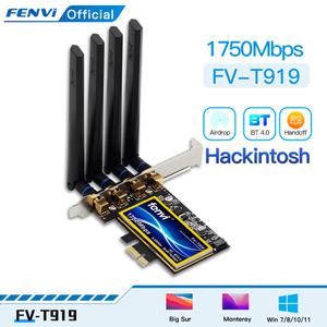 T919 듀얼 밴드 1750Mbps 802.11AC 해킨토시 BCM94360 MacOS 블루투스 4.0 PCI-E 데스크탑 와이파이 원격